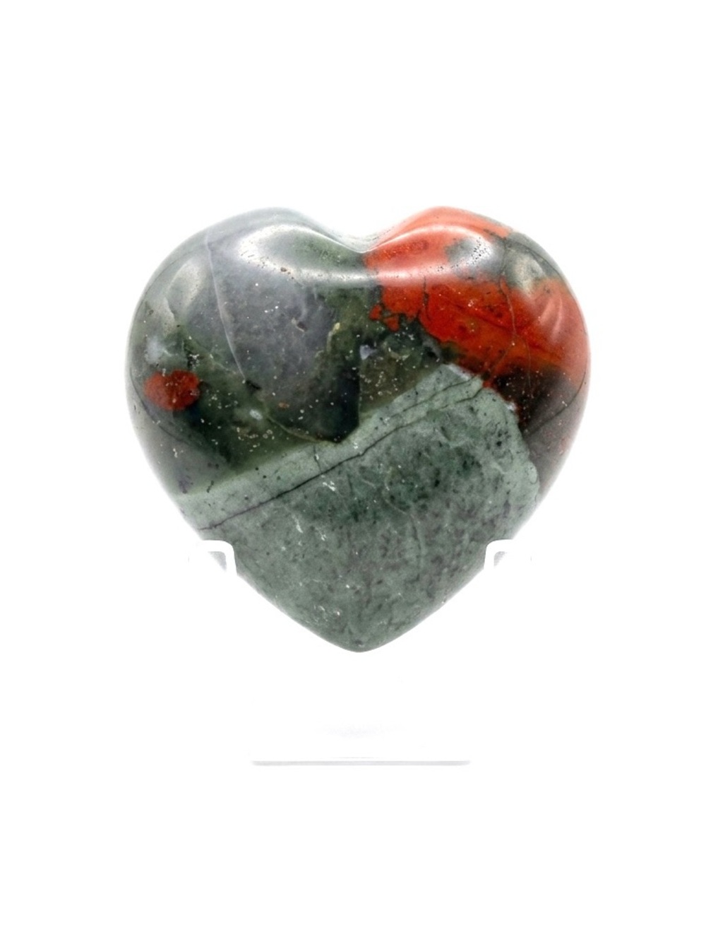 New Natural Rare Natural Bloodstone Crystal Red Green Small Heart Pocket Stone